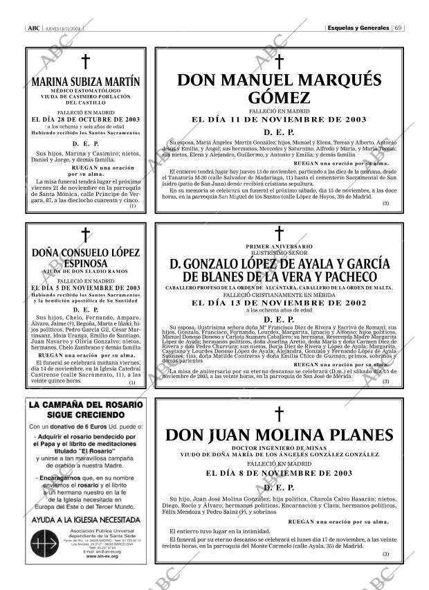 ABC MADRID 13-11-2003 página 69