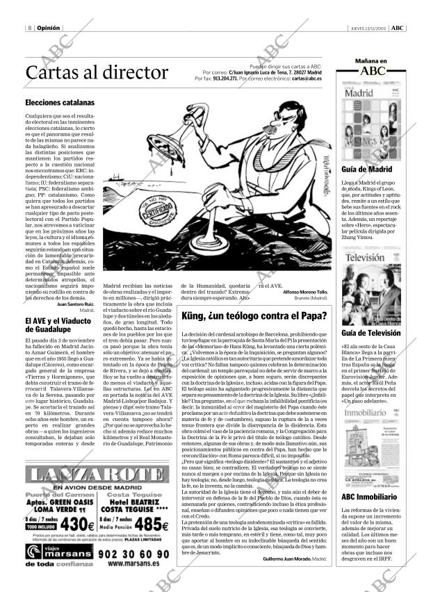 ABC MADRID 13-11-2003 página 8