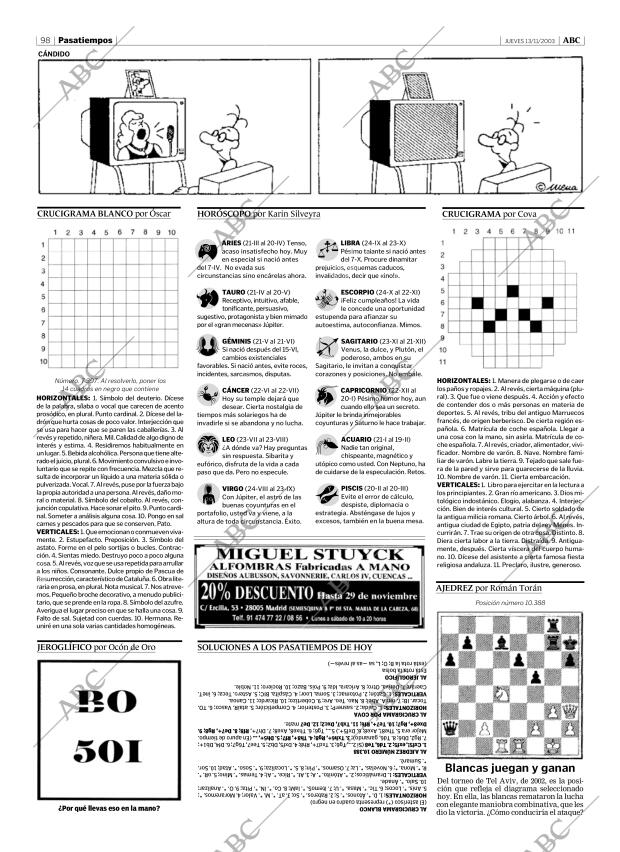 ABC MADRID 13-11-2003 página 98