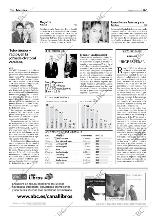 ABC MADRID 16-11-2003 página 100