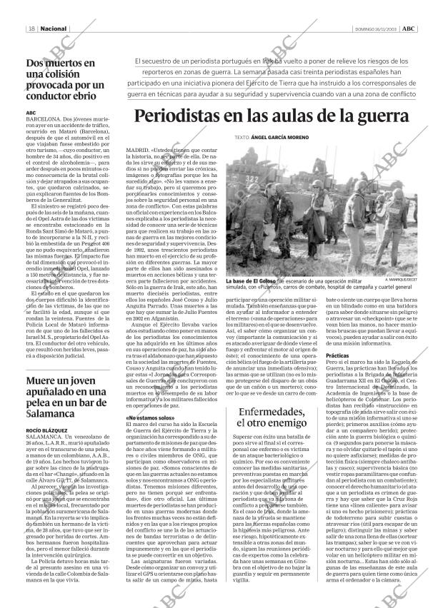 ABC MADRID 16-11-2003 página 18