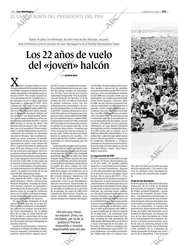 ABC MADRID 16-11-2003 página 54