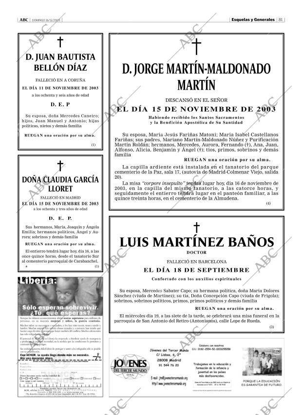 ABC MADRID 16-11-2003 página 81