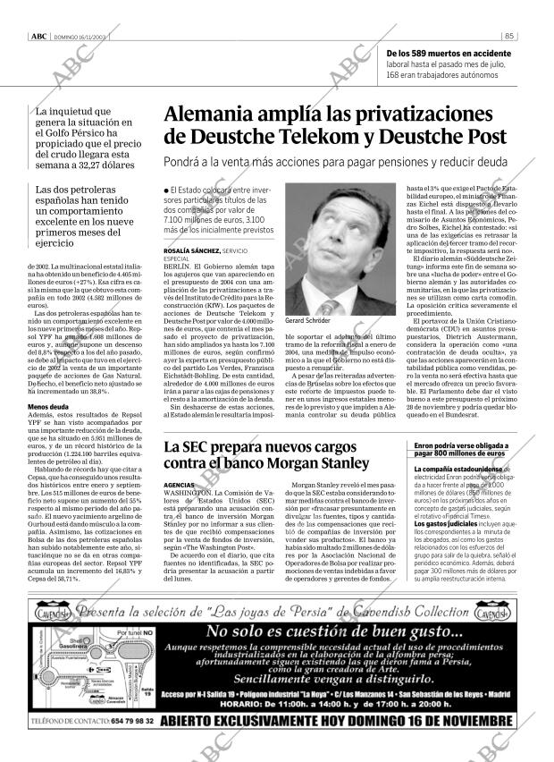 ABC MADRID 16-11-2003 página 85