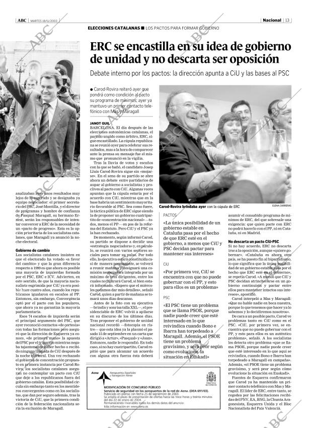 ABC MADRID 18-11-2003 página 13
