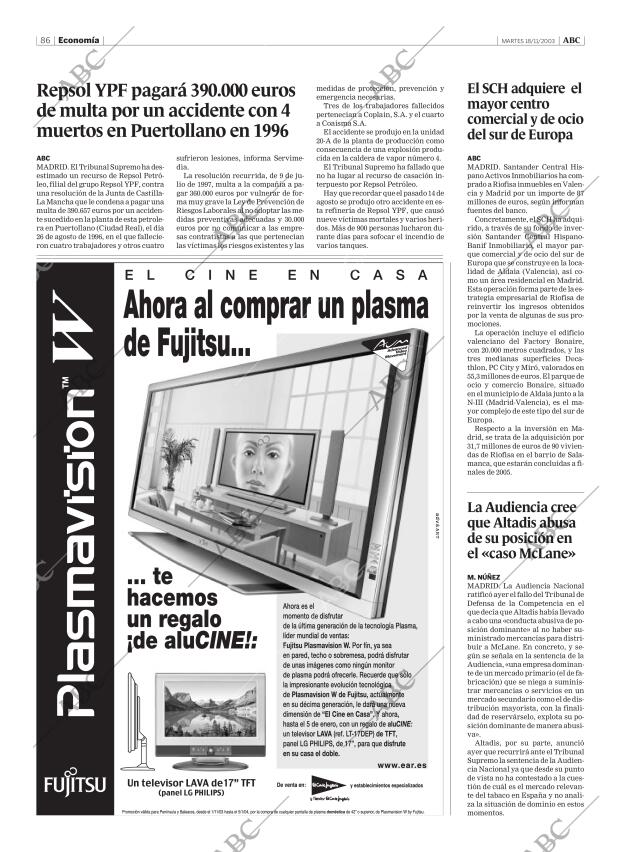 ABC MADRID 18-11-2003 página 86