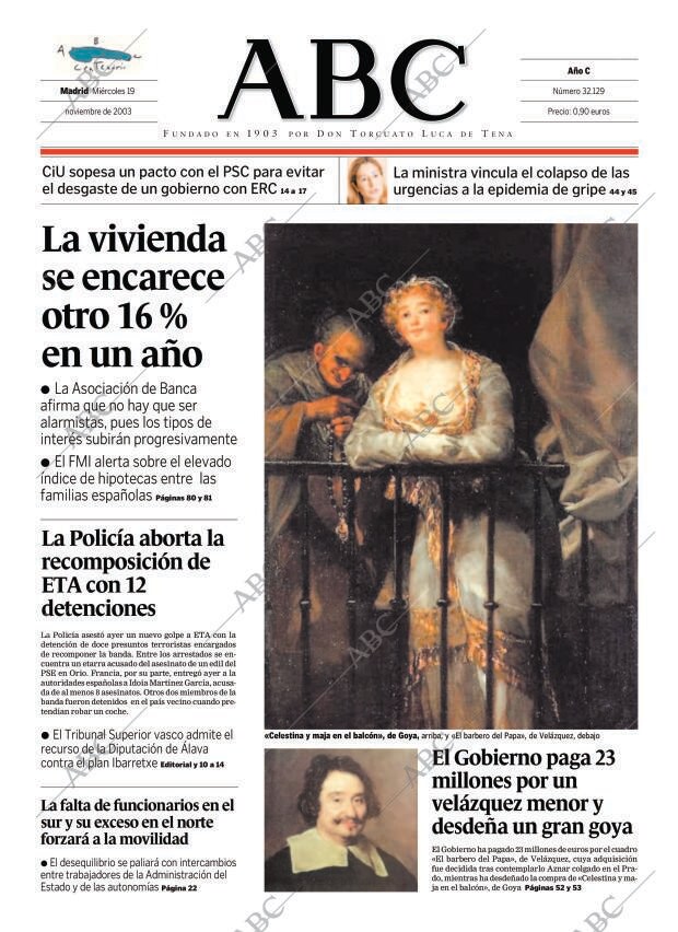 ABC MADRID 19-11-2003 página 1