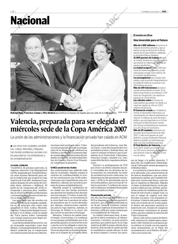 ABC MADRID 23-11-2003 página 14