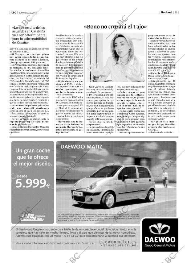 ABC MADRID 23-11-2003 página 21