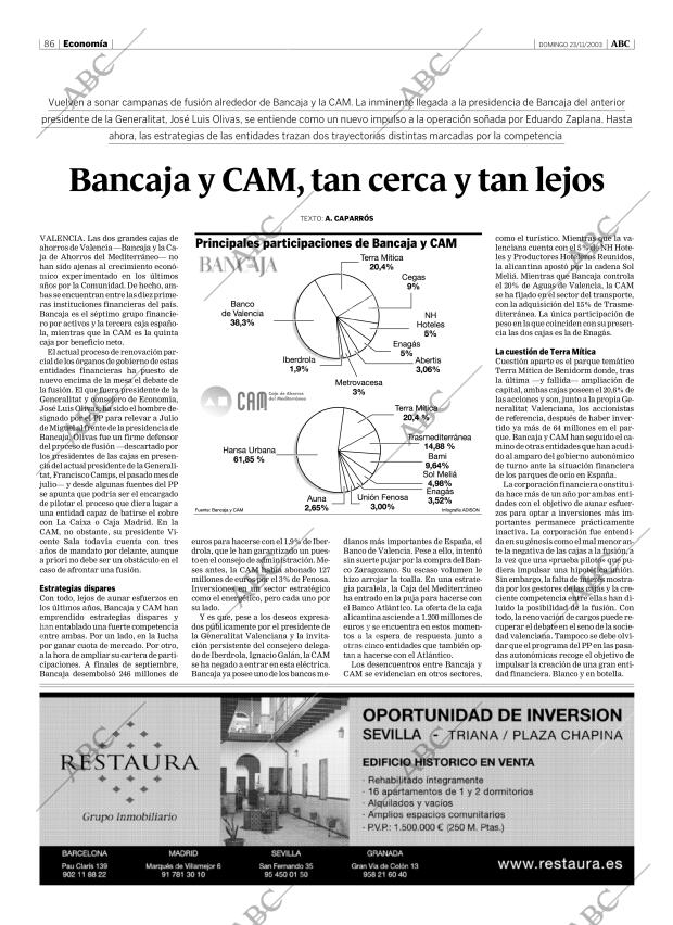 ABC MADRID 23-11-2003 página 86