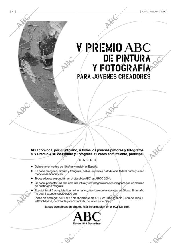 ABC MADRID 23-11-2003 página 94