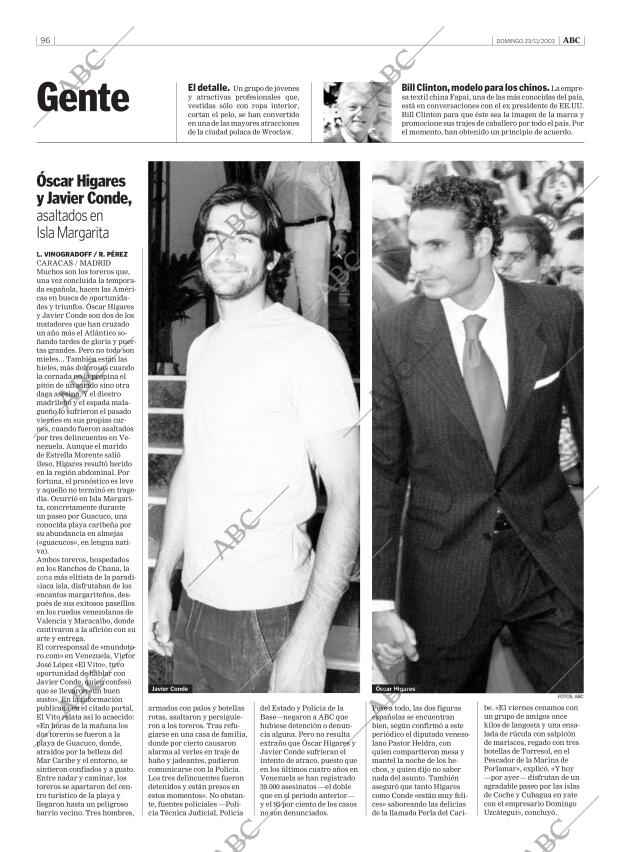 ABC MADRID 23-11-2003 página 96