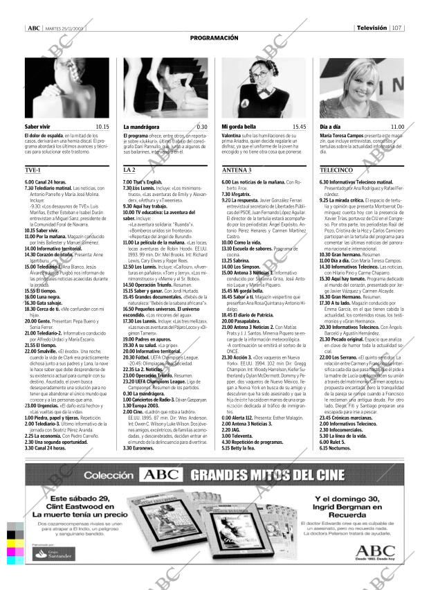 ABC MADRID 25-11-2003 página 107