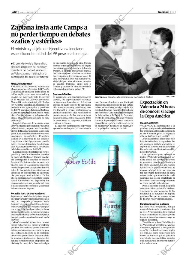 ABC MADRID 25-11-2003 página 19