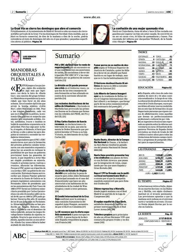 ABC MADRID 25-11-2003 página 2