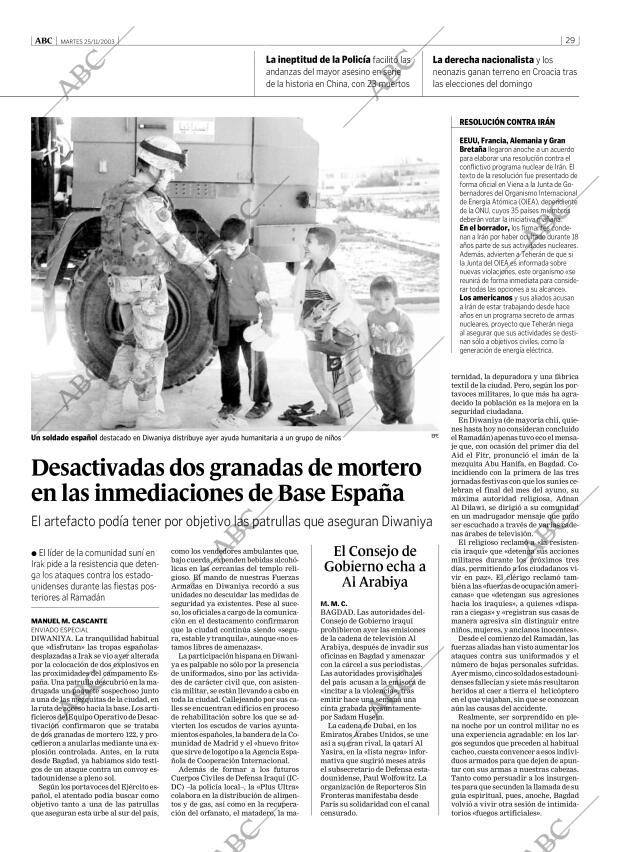 ABC MADRID 25-11-2003 página 29