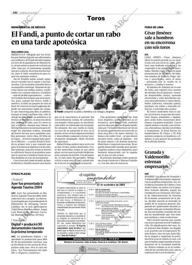 ABC MADRID 25-11-2003 página 61