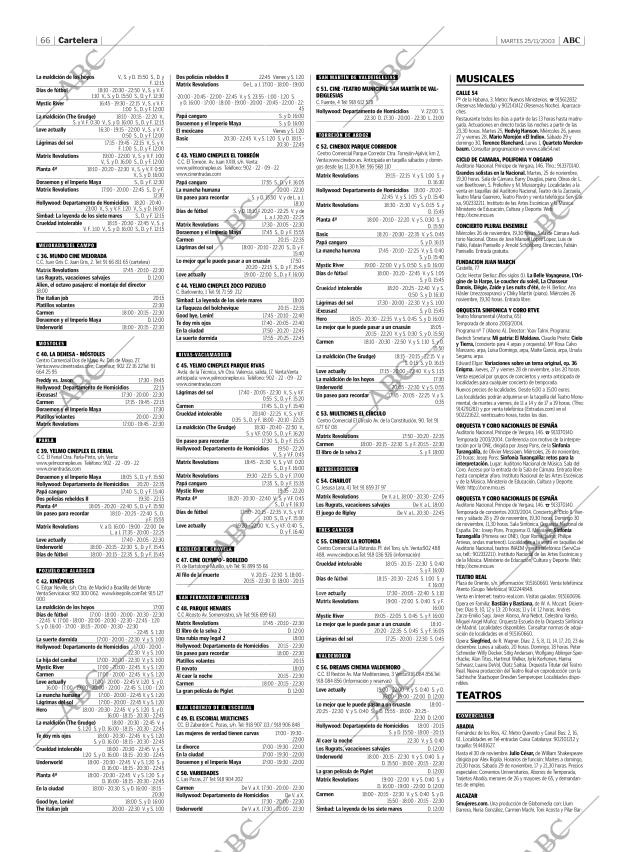 ABC MADRID 25-11-2003 página 66