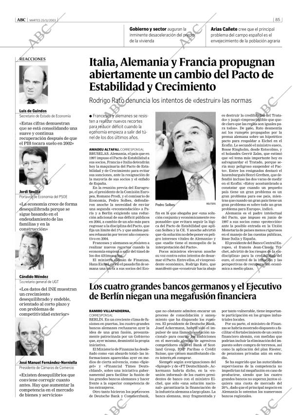 ABC MADRID 25-11-2003 página 85