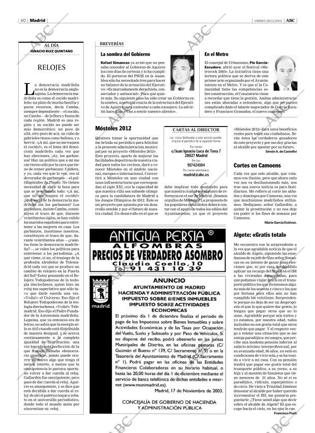 ABC MADRID 28-11-2003 página 40
