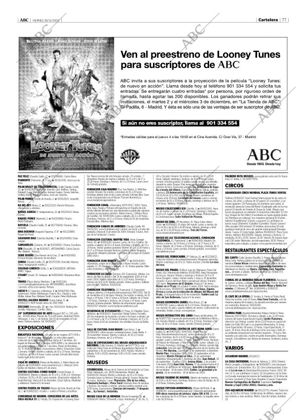 ABC MADRID 28-11-2003 página 77