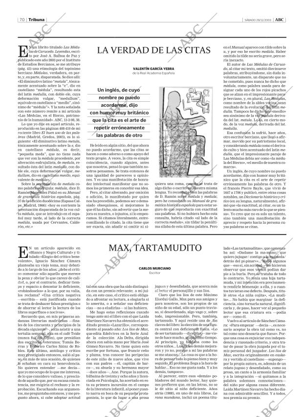 ABC MADRID 29-11-2003 página 70