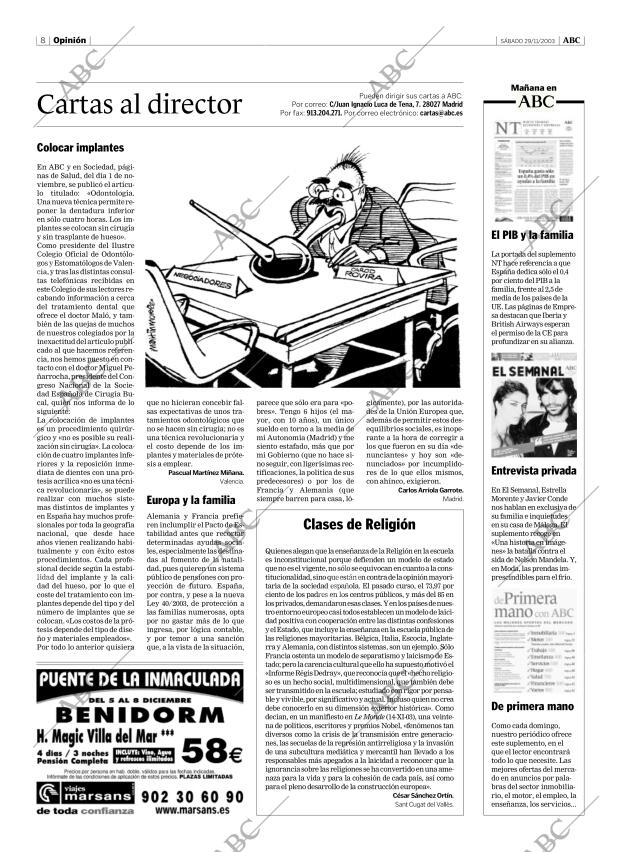 ABC MADRID 29-11-2003 página 8