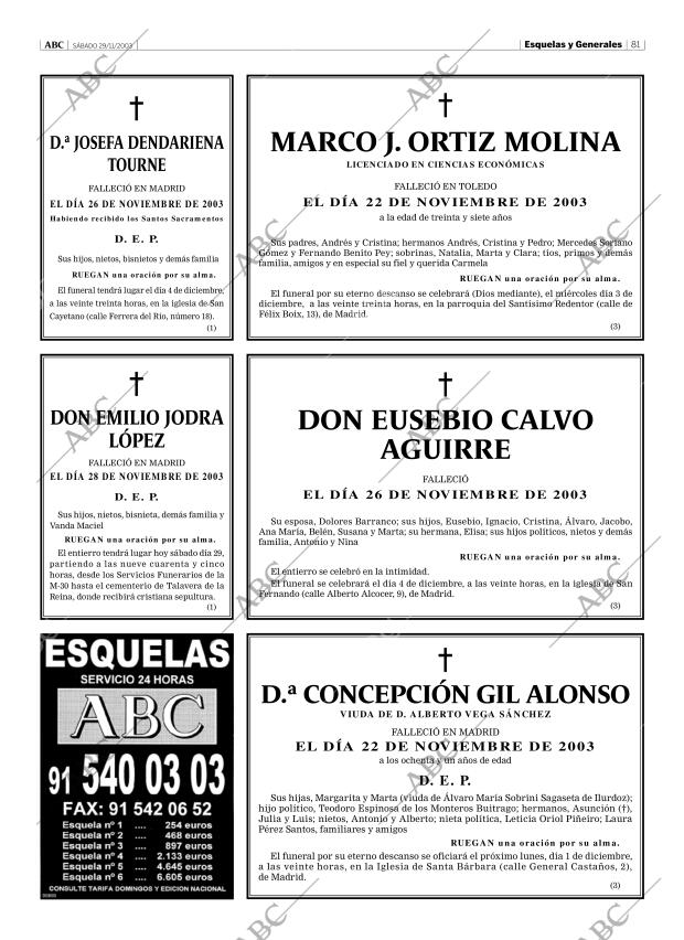 ABC MADRID 29-11-2003 página 81