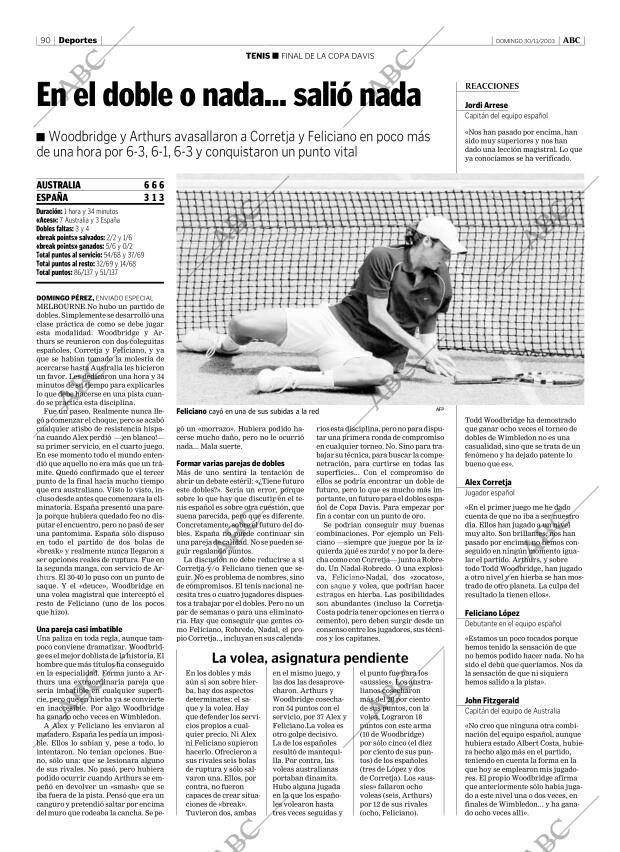 ABC MADRID 30-11-2003 página 90