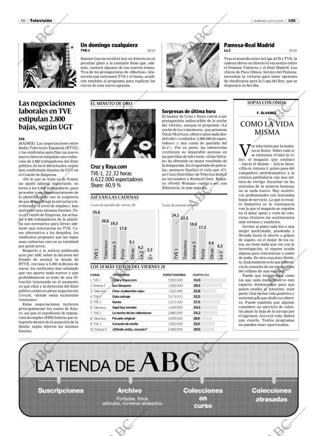 ABC MADRID 30-11-2003 página 96