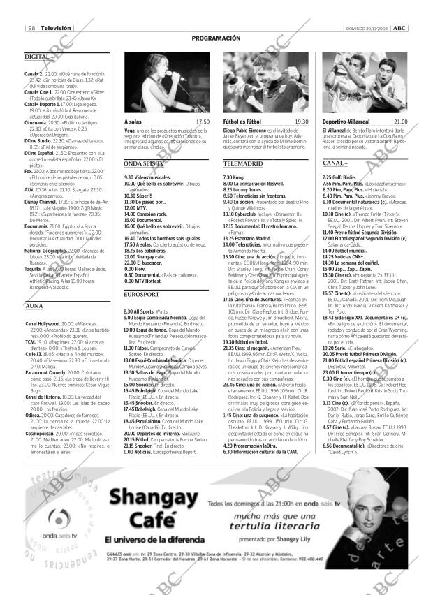 ABC MADRID 30-11-2003 página 98