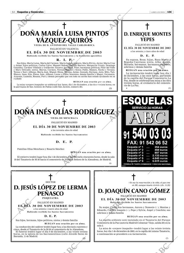 ABC MADRID 01-12-2003 página 64