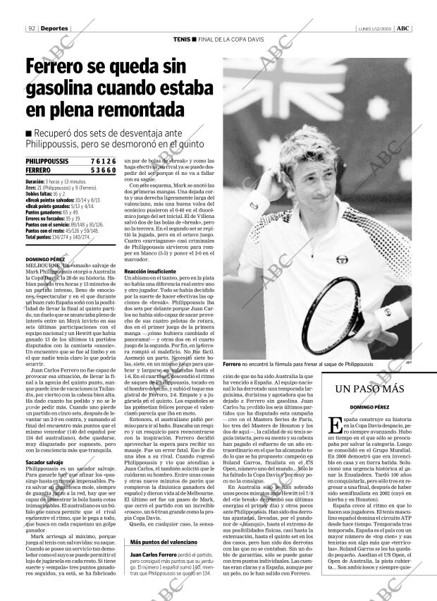 ABC MADRID 01-12-2003 página 92