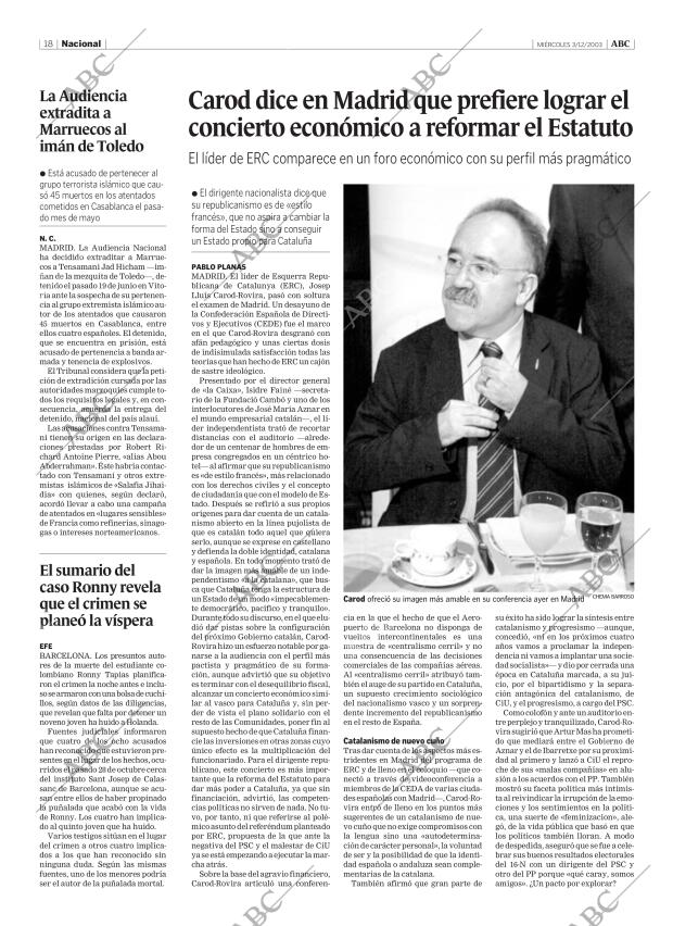 ABC MADRID 03-12-2003 página 18