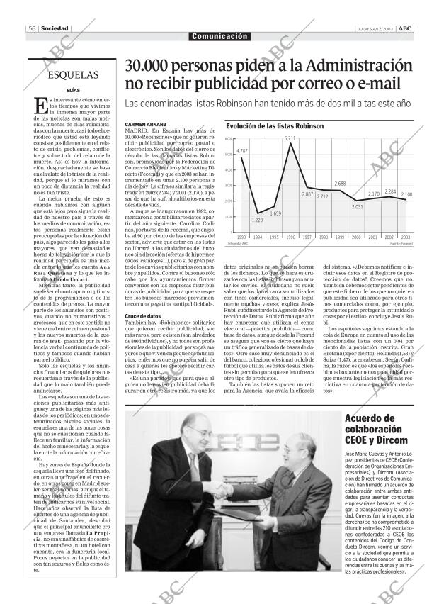 ABC MADRID 04-12-2003 página 56