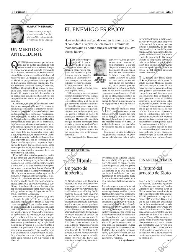 ABC MADRID 04-12-2003 página 6