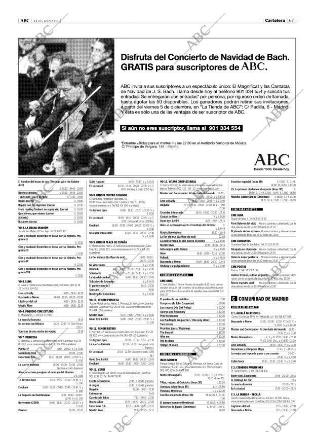 ABC MADRID 04-12-2003 página 67