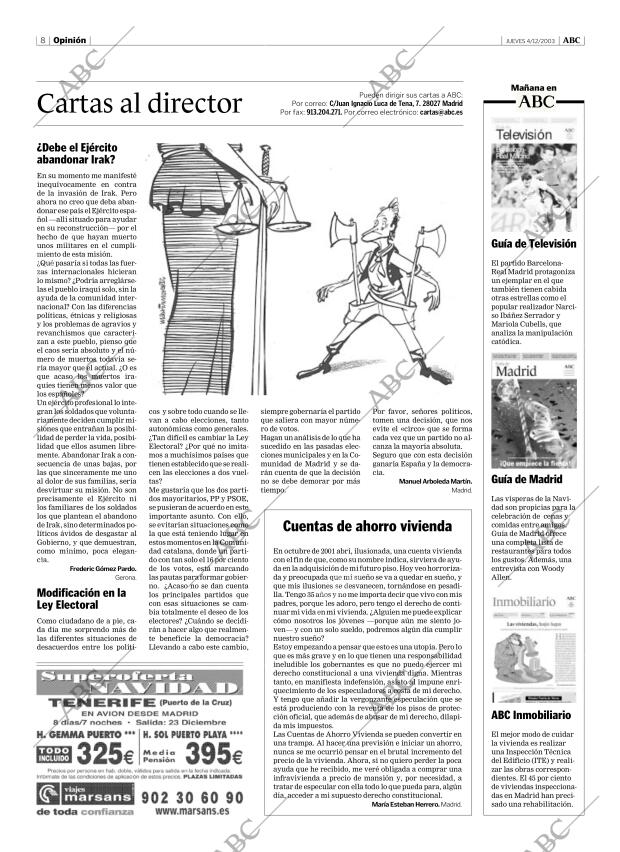 ABC MADRID 04-12-2003 página 8