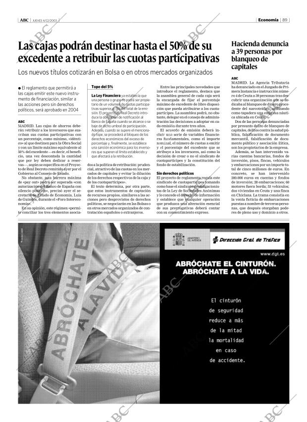 ABC MADRID 04-12-2003 página 89