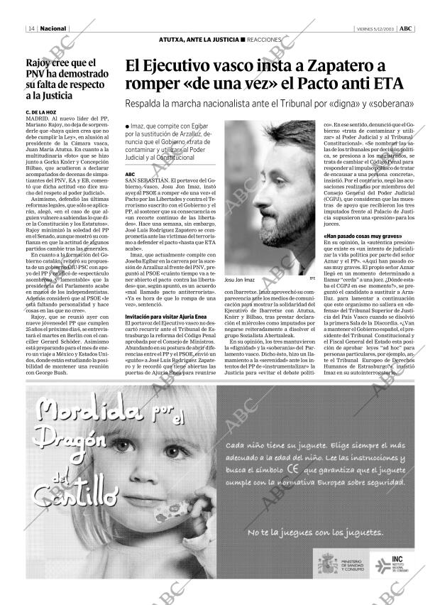 ABC MADRID 05-12-2003 página 14