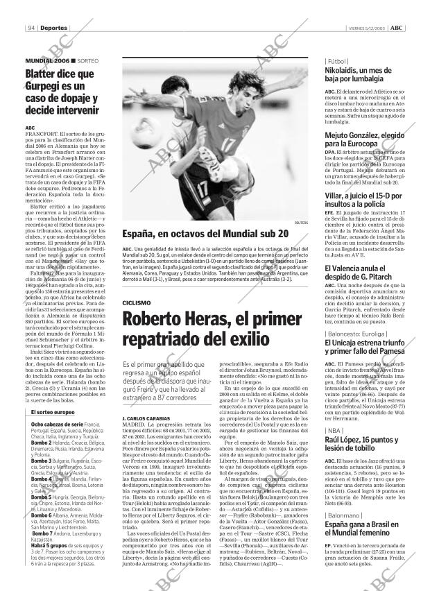 ABC MADRID 05-12-2003 página 94