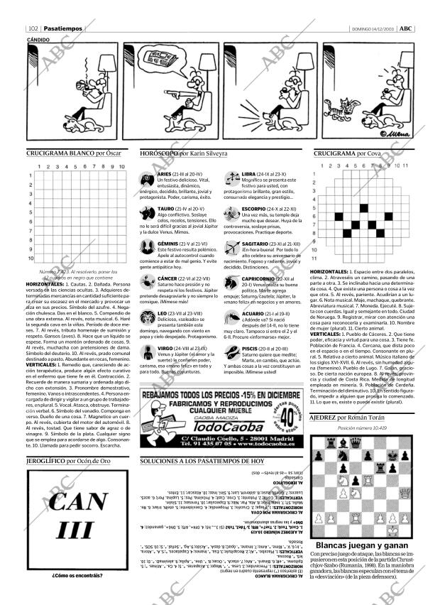 ABC MADRID 14-12-2003 página 102