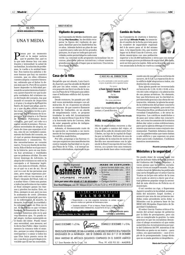 ABC MADRID 14-12-2003 página 42