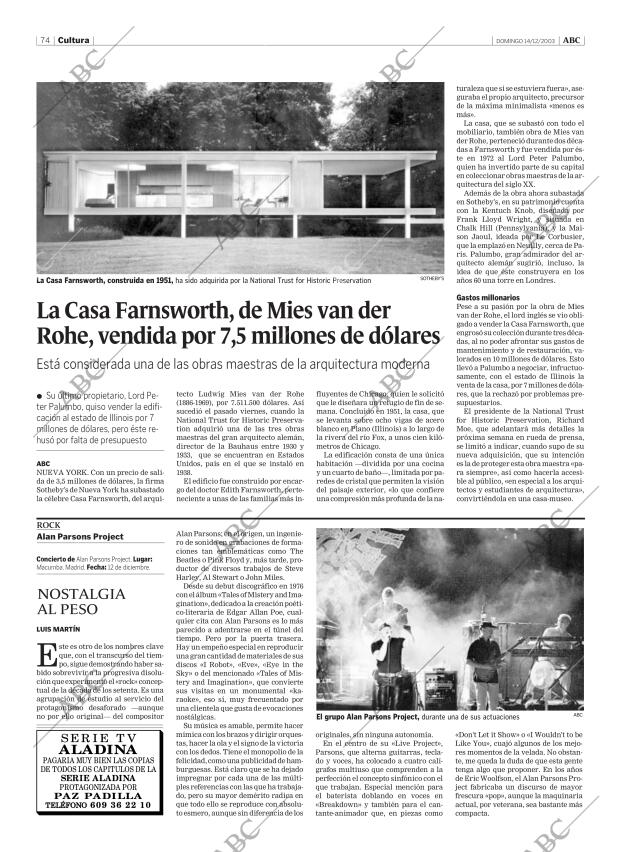 ABC MADRID 14-12-2003 página 74