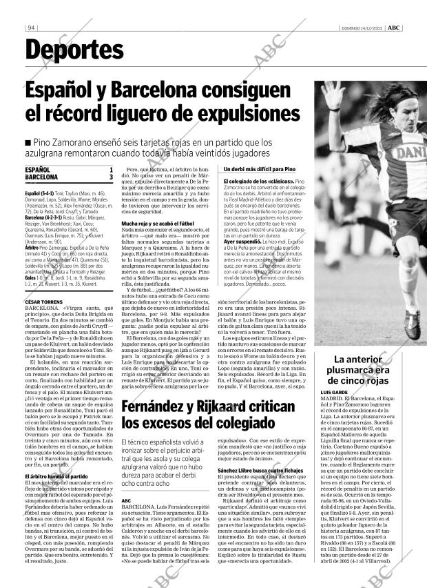 ABC MADRID 14-12-2003 página 94