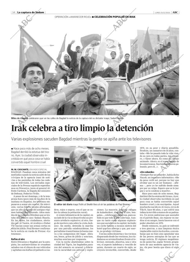 ABC MADRID 15-12-2003 página 14