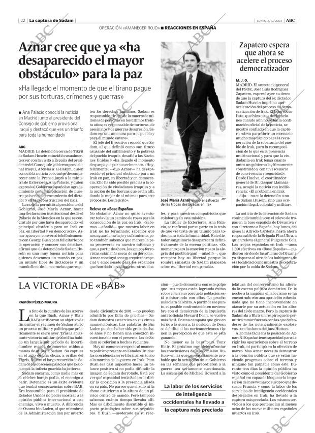 ABC MADRID 15-12-2003 página 22