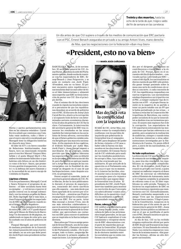 ABC MADRID 15-12-2003 página 27