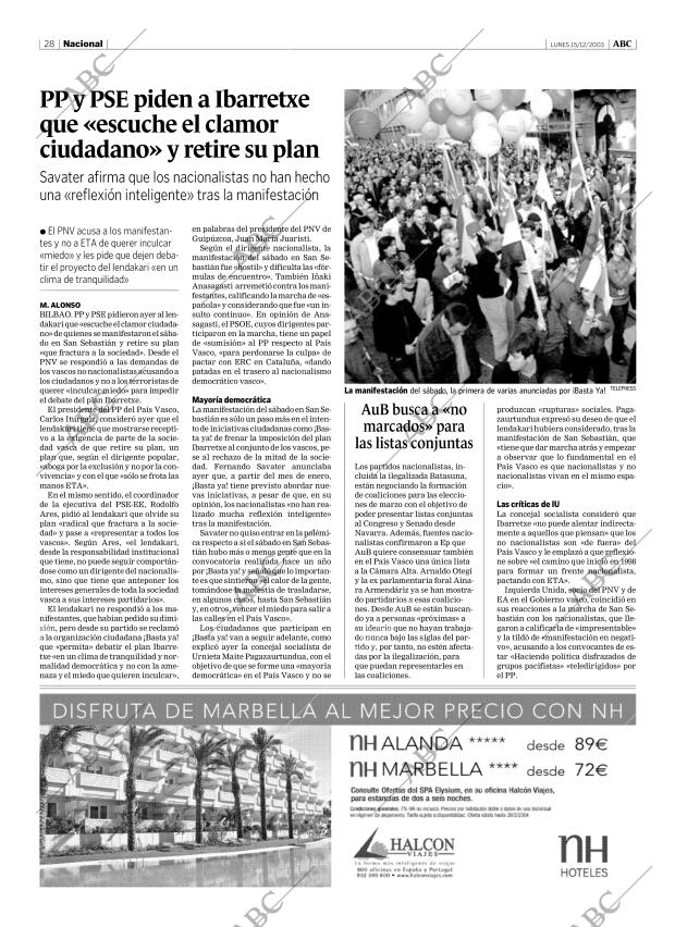 ABC MADRID 15-12-2003 página 28