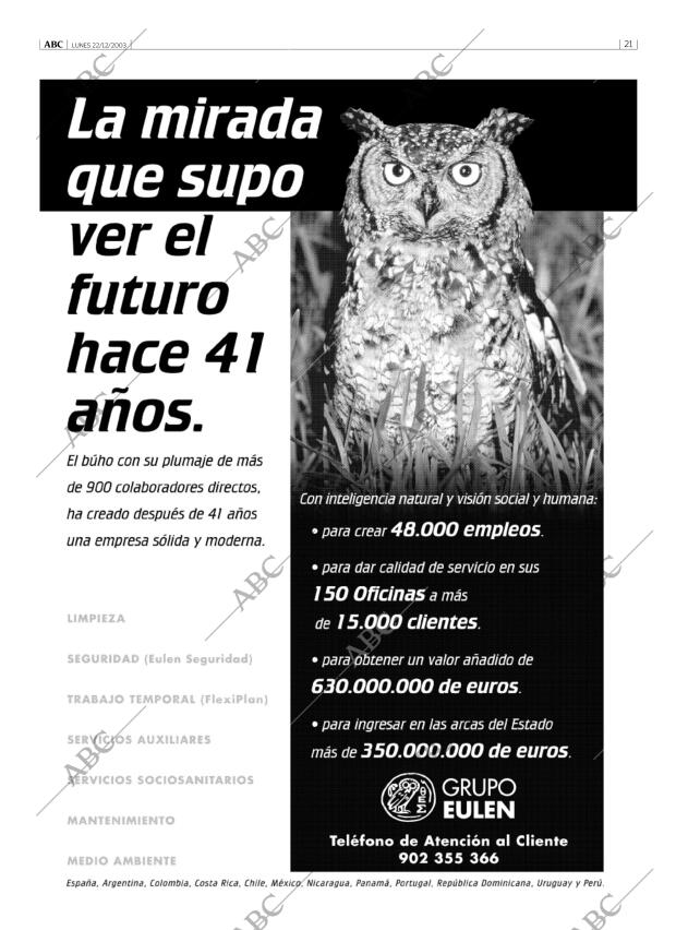 ABC MADRID 22-12-2003 página 21